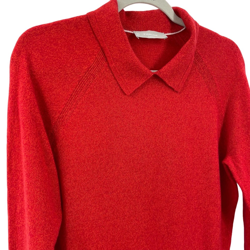 SOLD S The Cashmere Collared Sweater Long Sleeve Red - Picture 5 of 11